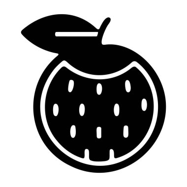 Yapraklı Siyah Çilek Silueti, Meyve Simgesi