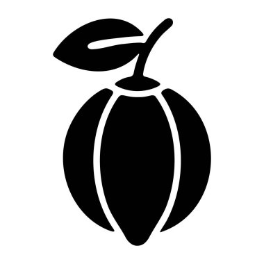 Biçimlendirilmiş siyah vektör simgesi segmentleri ve yaprağı olan bir limon