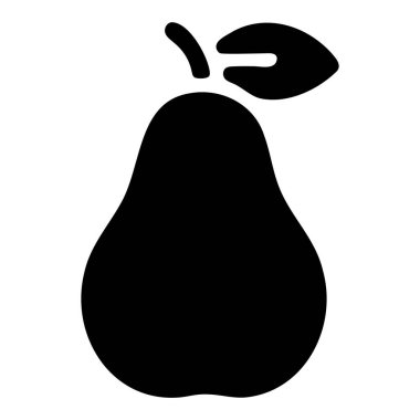 Kök ve Yaprak Doğal Üretim İçin Basit Kara Armut Meyve Simgesi