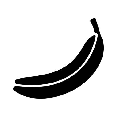 Muz Meyvesi Simgesi - Minimalist Siyah ve Beyaz Tropikal Sağlıklı Atıştırmalıklar İçin Pictogram