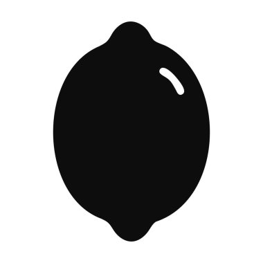 Lemon Citrus Meyve Simgesi. Ekşi Üretim, İçecekler ve Sağlıklı Yaşam için Siyah ve Beyaz Vektör Kabartması.