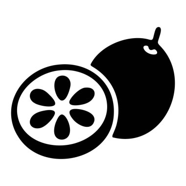 Taze Citrus Suyu Tasarımı Dilimli En Az Siyah Portakal Simgesi Simgesi