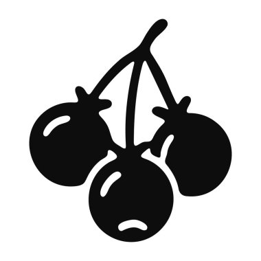 Siyah Böğürtlenler Bir Dal Sembolü Simgesinde