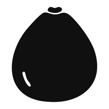 Dolgun incir meyvesinin siyah siluet simgesi. Sapı ve ince bir gölgesi var.