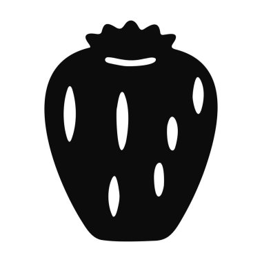 Tohumlu Çileğin Siyah Simgesi, Vektör Sanatı