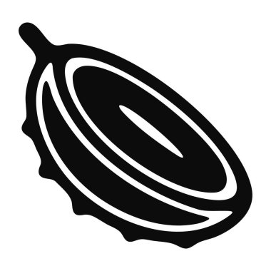 Yarım incirli siyah siluet veya çekirdekli erik, beyaz üzerine izole edilmiş.