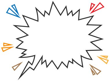 Ses Efektli Renkli Geometrik Şekillerle Patlama Konuşma Kabarcığı