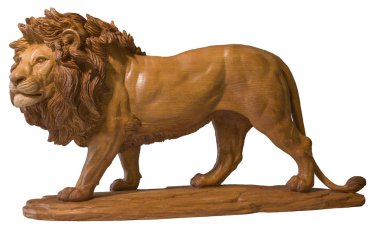 Ahşap aslan heykelciği