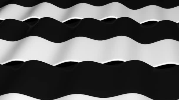 Черно-белая волна плавная анимация — стоковое видео