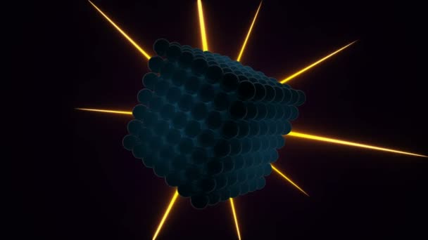 Cube abstrait fond animation transparente — Video