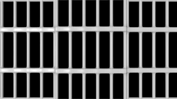 Fängelse cell dörr stängning — Stockvideo