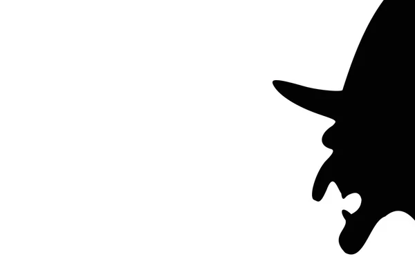 Hexensilhouette. Ikone isoliert — Stockvektor