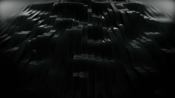 3D işlenen şeritler sallayarak siyah — Stok video