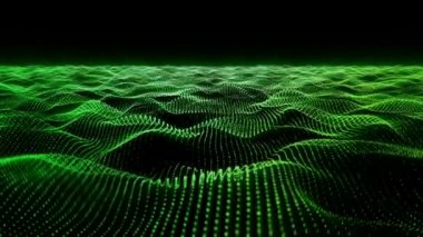 Yeşil hareket arka plan, dalgalı animasyonlu yüzey loop