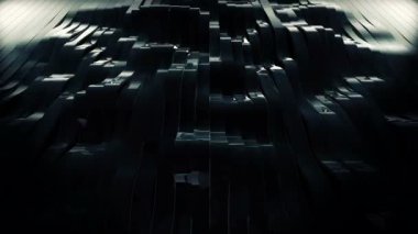 3D işlenen şeritler sallayarak siyah