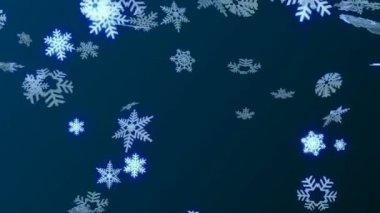 Siyah arka plan üzerine izole güzel kar yağışı