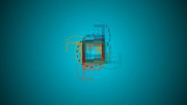 Hareketli arka plan hareketli kareler ve daireler ile. Sorunsuz döngü