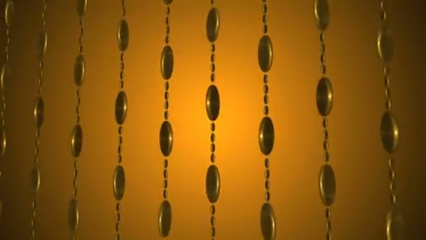 Gold bakgrund reflekterande glans ljusa partiklar — Stockvideo