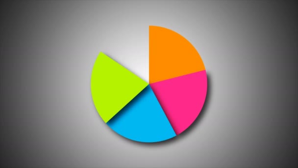 Diagrama del círculo para la presentación, gráfico del pastel — Vídeo de stock