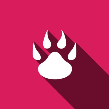 Uzun gölge ile pençe simgesi. Vektör çizim