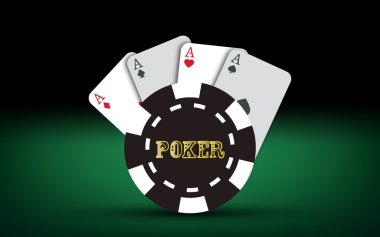 Poker kartları. Vektör Casino öğeleri
