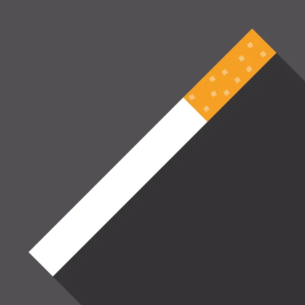 Sigaret pictogram met lange schaduw — Stockvector