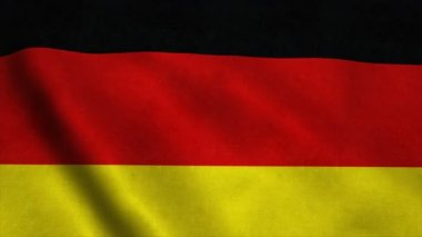 Almanya'nın gerçekçi Ultra-Hd bayrağı rüzgarda sallanıyor. Son derece ayrıntılı kumaş dokusu ile dikişsiz döngü