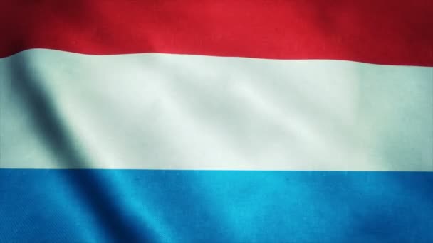 Drapeau ultra-HD réaliste du Luxembourg agitant le vent. Boucle sans couture avec texture de tissu très détaillée 