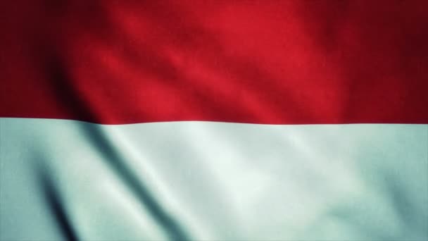 Drapeau Ultra-HD réaliste du Monaco agitant le vent. Boucle sans couture avec texture de tissu très détaillée 