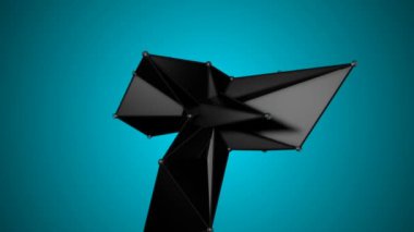 Soyut siyah fraktal geometrik, Polygonal veya Lowpoly tarzı siyah küre gelen bir üçgen yapılmış