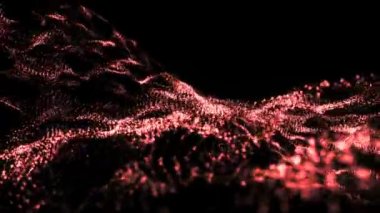 Loopable 3d render parçacık arka plan alan derinliği ile bükülmüş