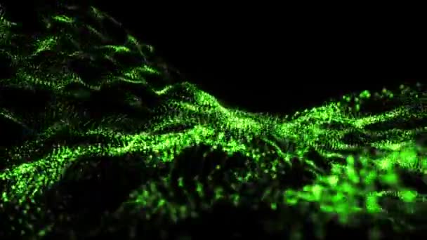 Zapętlić renderowania 3d twisted tła cząstek z głębi pola — Wideo stockowe