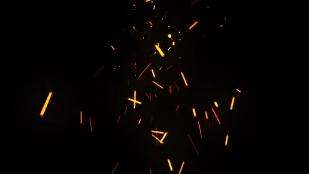 Hot glowing embers. Glittering particles — Stock Video