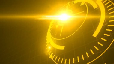 Kod hologram ile fütüristik screensaver. Hud Heads Up ekran tarayıcı yüksek teknoloji hedef dijital oku