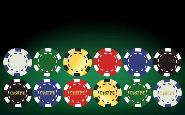 Jogo de fichas de poker. Ilustração vetorial — Vetor de Stock