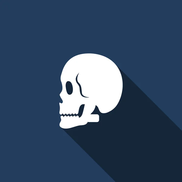 Skull icon with long shadow — Stock Vector