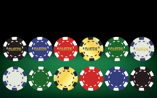 Jogo de fichas de poker — Vetor de Stock