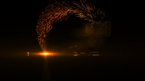 Prachtige video animatie met deeltjes boom — Stockvideo