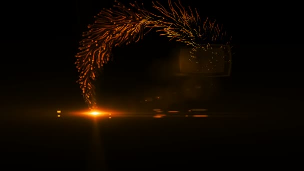 Wonderful video animation with particles tree — Stock Video