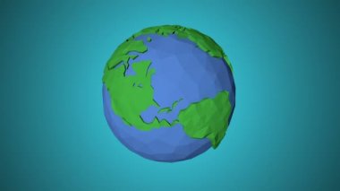 Kesintisiz döngü düşük Poli 3d dünya