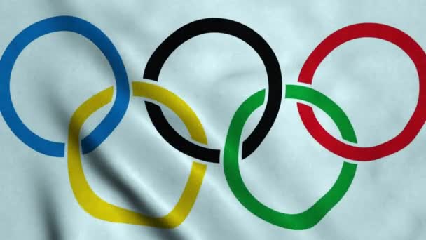 Olympic games flag waving Stock Footage