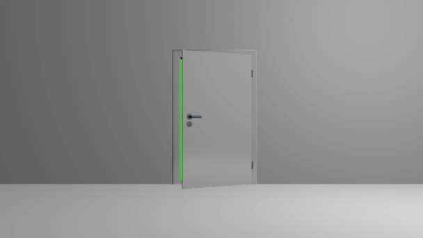 Realista ezüst ajtó nyitása — Stock videók