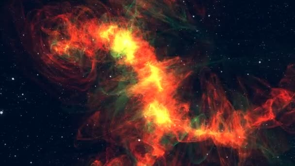 Aproximación a la fantástica y colorida nebulosa — Vídeos de Stock