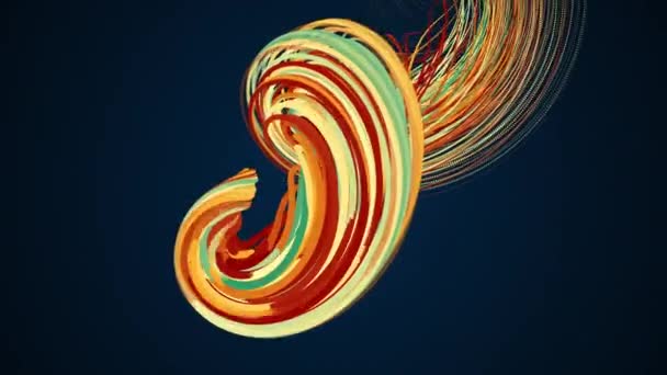 Elemento abstracto espiral de partículas, generado por computadora. 3d representación de fondo de vórtice — Vídeo de stock