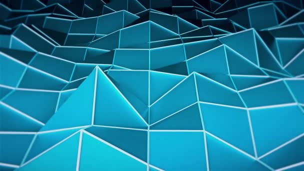 Eenvoudig laag polygonaal oppervlak met randen, computer gegenereerde moderne abstracte achtergrond, 3d render — Stockvideo