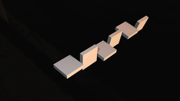 3d візуалізація перетворення куба в квадратні частини. Зміна форми. Геометричний фон, створений комп'ютером — стокове фото