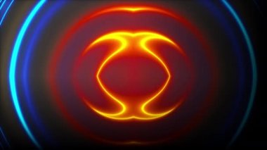 Kaleida 'daki soyut neon şekilleri, bilgisayar üretimi. Geometri arkaplanının 3d canlandırmasıName