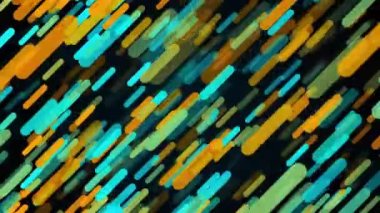 Karanlık uzayda parlayan düz çizgilerin kasvetli yağmuru, 3 boyutlu bilgisayar arkaplanı oluşturma