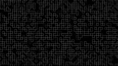 Bilgisayar ince çizgilerden küçük küpler üretti. 3d soyut geometri arkaplanı oluşturuluyor