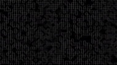 Bilgisayar ince çizgilerden küçük küpler üretti. 3d soyut geometri arkaplanı oluşturuluyor